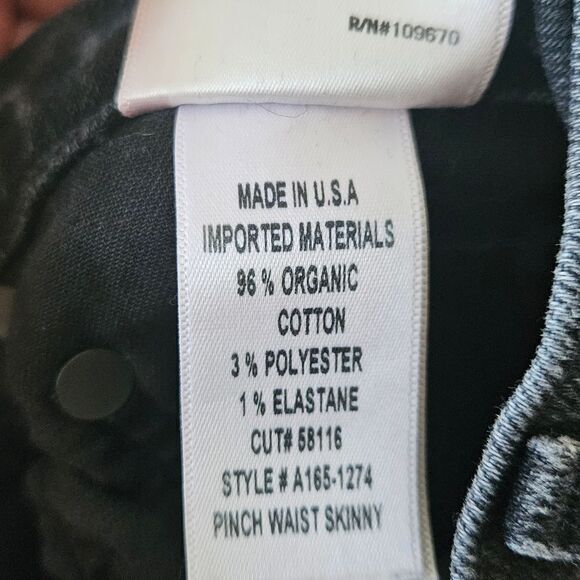 Agolde Pinch Waist Skinny Black Size 32 - Picture 10 of 10